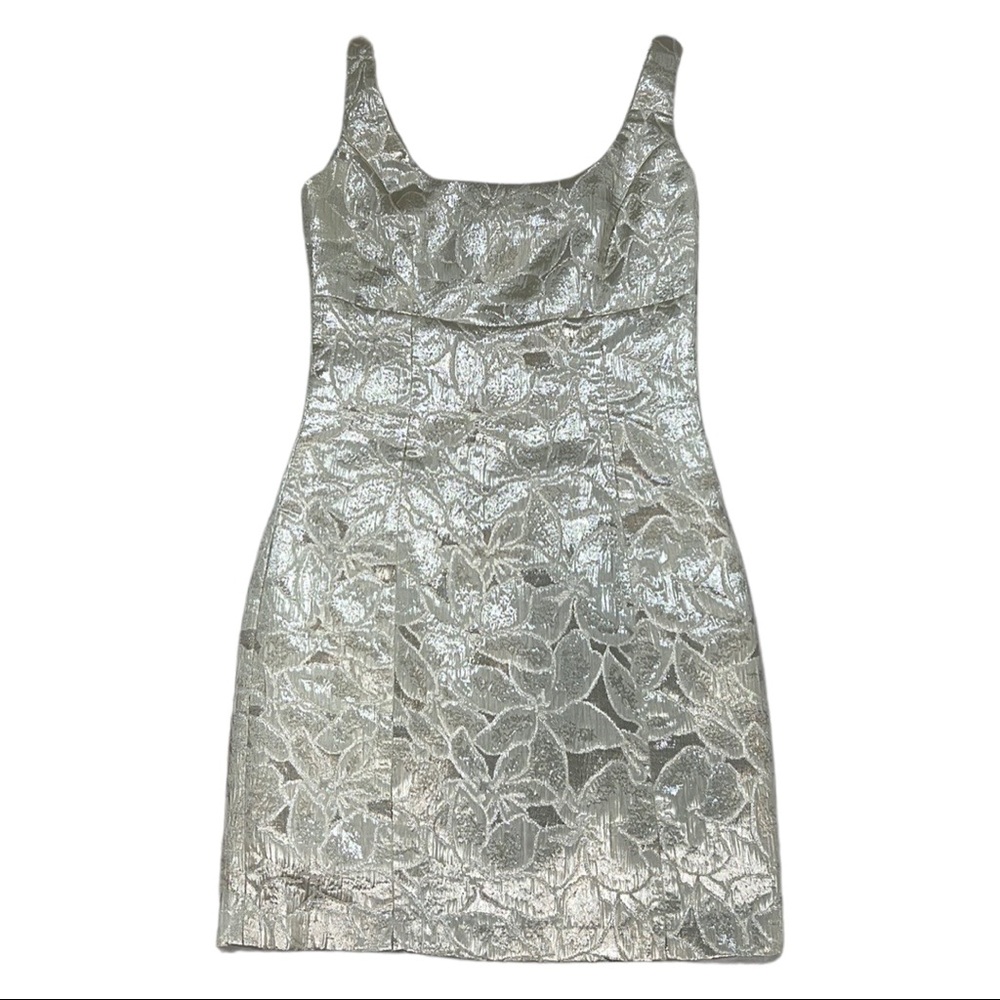 BB Dakota Metallic Silver Mini Dress